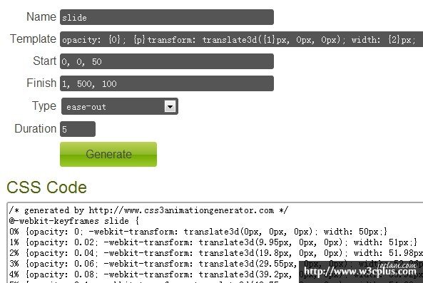 CSS3 Animation Generator