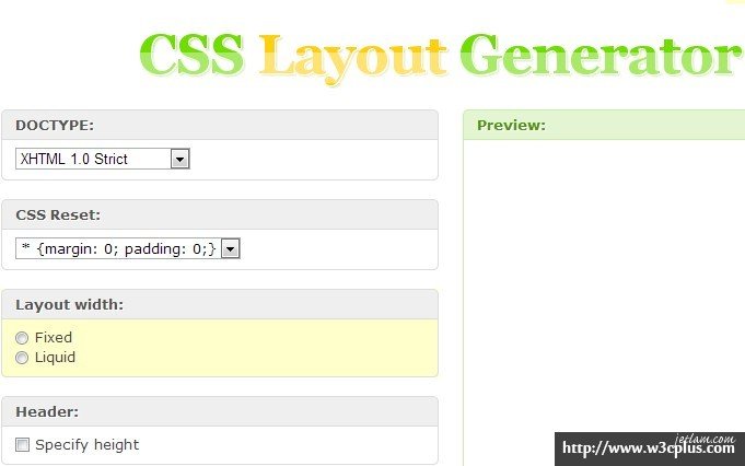 CSS Layout Generator